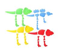 OFFSCH 4 Sets Dinosaur Sand for Plastic Beach Molds in Red Yellow Green Blue Educational DIY Playset for Imaginative Outdoor Activities