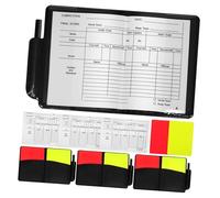 OFFSCH 4 Sets Red and Yellow Referee Cards with PVC Holder Scorebook and Pencil for Soccer Volleyball Football Matches Fine Stitching Design for Versatile Officiating Use