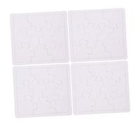 OFFSCH 4 Sheets DIY Blank Puzzle Pieces for Coloring and Drawing Square Jigsaw Puzzle for Artistic Activities Lightweight Educational Concentration and Creativity