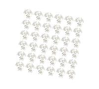 OFFSCH 400PCS Silver Metal Jewelry Making Accessories Three Leaf Hollow Flower Caps Earrings Material for DIY Bracelets Necklaces Charms Multi Purpose Craft Supplies for Home and Store
