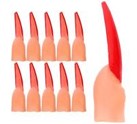 OFFSCH 40pcs Halloween Fake Fingers with Red Nails Lightweight Plastic Witch Finger Pointers for Reading Spooky Cosplay Costume Accessories Educational and Safe Halloween Party Props