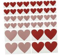 OFFSCH 40pcs Heart Scratch Off Labels Stickers, Peel and Stick Paper Heart-Shaped DIY Labels for Valentine Games and Birthday Cards, Cover Information with Delicate Red Design