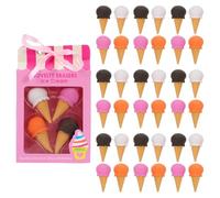 OFFSCH 40pcs Kawaii Ice Cream Erasers - Fun Dessert-Themed Food Erasers - Classroom Supplies for School - Cartoon Party Favor and Reward Bulk Pack