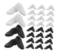 OFFSCH 40pcs Miniature Doll Shoes for Dolls Plastic Prince Boots in Black and White Tiny House Decor Accessories Simulation Mini Shoes and Replacement