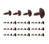 OFFSCH 40pcs Plastic Oval Noses: Simulated Small Safety Flocking Nose Inserts for Handmade Plush Toys - Amigurumi Crochet DIY Materials Brown