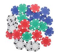 OFFSCH 40Pcs Poker Chip Small Colored Game Accessories for Counting Plastic Chips for Party Games Learning Math Reward Points Reusable Poker Supplies