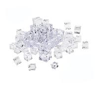 OFFSCH 48pcs Acrylic Fake Ice Cubes Realistic Simulation Ice Blocks for Photography Props Reusable Decorative Cubes for Shop Display