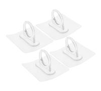 OFFSCH 4pcs Acrylic Round Wall Hooks with No-Drill Installation, Multifunctional Design Single Hanger for Coat and Towel, Adhesive Hooks Suitable for Bathroom and Home Use
