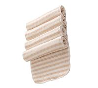 OFFSCH 4pcs Baby Booster Pad Washable Diaper Liners for Infant Cloth Diapers Leak-Resistant Brown White Striped Reusable Inserts for Nighttime Nappy Change
