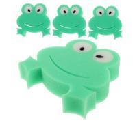 OFFSCH 4pcs Bath Sponge Cute Frog Shapes Bath Loofah Natural Soft Sponge Brush for Boy Girl Newborns Light Green for Fun