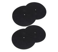 OFFSCH 4pcs Black Felt Turntable Platter Mats for Phonograph Turntable and Vinyl Records, Anti-static and Anti-slip Record Player Pads with Shock Absorption and Easy Installation for Djs