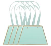 OFFSCH 4pcs Blue Bouquet Flower Boxes with Handles, Craft Paper Florist Packaging Bags for Wedding, Bridal and Flower Arrangements