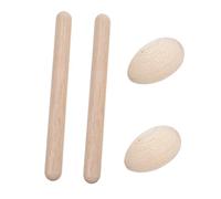 OFFSCH 4pcs Boys and Girls Wooden Rhythm Stick and Egg Shaker Percussion Set for Early Learning Safe Natural Wood Musical Toys for Toddlers