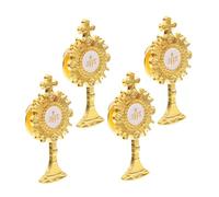 OFFSCH 4pcs Catholic Lapel Pins for Zinc Alloy Brooches Religious Party Accessory Versatile First Communion Decoration Suitable for Suits and Daily Wear