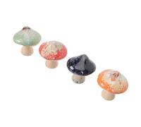 OFFSCH 4Pcs Ceramic Mushroom Garden Ornaments Micro Landscaping Decor for Courtyard Photography Props Creative Pot Decorations