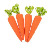 OFFSCH 4Pcs Easter Carrots Fabric Ornaments for Tiered Tray Decorations Cartoon Carrot Doll Props Bright Decor for Office and Home