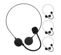 OFFSCH 4Pcs Fake Headset Microphone Costume Props Set, Cosplay Mic Headset Accessories for Halloween Party, Rock Star Singer Headpiece for Role Play and Dress Up