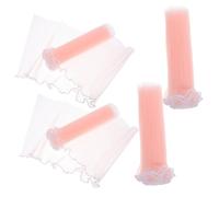OFFSCH 4pcs Faux Pearl Edge Flower Wrapping Mesh Paper Pink Bouquet Wrapping Tulle for Florist Supplies Wedding Gift Packaging and Decorative DIY Projects