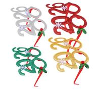 OFFSCH 4pcs Glitter Happy Year Eyeglasses Non Woven No Lens Party Supplies for Festive Atmosphere Silver Red Green Gold Cross Year Celebration Accessories