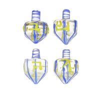 OFFSCH 4pcs Hanukkah Glass Dreidel - Jewish Dreidel Statue Collectibles Decor For Holiday Tabletop Centerpiece - Elegant Glass Art Figurines For Jewish Holiday Ornaments