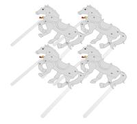 OFFSCH 4pcs Horse Shadow Puppets Kit for Animation Performances with Plastic and Paper Material, Offering Cultural Enrichment and Creative Freedom for Puppet DIY and Shadow Play