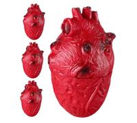 OFFSCH 4pcs Hyperrealistic Fake Bloody Heart Halloween Body Parts Decor Realistic Simulation Human Organ Props for Haunted House Zombie Party Spooky Horror Costume Accessories