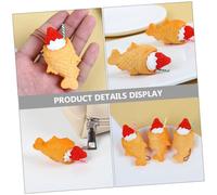 OFFSCH 4pcs Imitation Strawberry Ice Cream Taiyaki Food Pendant Adorable Cartoon Hanging Charms for Keychains Bags Decorative Accessories