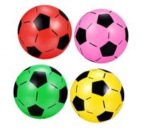 OFFSCH 4pcs Inflatable Soccer Balls Lightweight Plastic Football for Indoor Outdoor Play Fun Sports for Boys Safe Soft Design Random Color