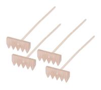 OFFSCH 4Pcs Mini Bamboo Rakes Sand Smoothing Tools for Zen Garden Creative Crafts Stress Relief Lightweight and Portable Micro Landscape Accessories for Sandpit and Desktop