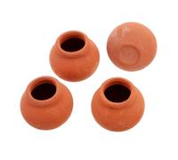 OFFSCH 4pcs Mini Dollhouse Furniture Plants Clay DIY Dollhouse Kit Mini Vase Tiny Flower Pots Orange
