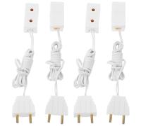 OFFSCH 4pcs Miniature Light Wire Supply Set, 1:12 Dollhouse Power Cord Adapter and Lamp Extension Line, Accessory for DIY Mini House Furniture Decoration