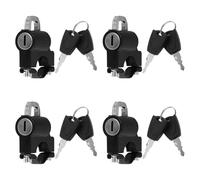 OFFSCH 4pcs Motorcycle Helmet Lock with Key: Handlebar Mount Anti-Tamper Padlock - Fit in 2.0-2.6cm Handlebar - Helmet Padlock for Outdoor Parking Security