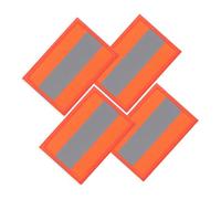 OFFSCH 4pcs Reflective Patch Safety Patches Nylon Cloth Easy Installation Fluorescent Reflective Tape Firefighter Sportsperson Travels Rainy Conditions Backpack Armband Accessory