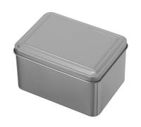 OFFSCH 4pcs Silver Metal Tea Tins Rectangular Airtight Storage Containers for Loose Leaf Tea Coffee Biscuits Small Portable Favor Boxes for Weddings Birthdays and Festive Events