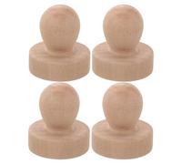 OFFSCH 4pcs Unfinished Wood Stamp Handles - 3.8cm/1.5in Round Wooden Stamp Handle - Scrapbooking Embossing Stamper Comfortable Grip Replacement