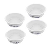 OFFSCH 4pcs Water Lily Bowl Planter Lotus Planter Hydroponic Lotus Bowl round Plastic Pot White Printed Elegant Design Versatile Use Easy Maintenance for Office and Outdoor