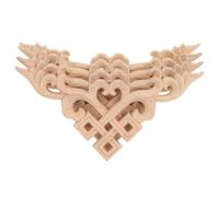 OFFSCH 4pcs Wood Applique Decorative Wood Appliques Cabinet Khaki Solid Material Engraving Stable Characteristics Easy to Paint Furniture and Windows Decor