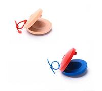 OFFSCH 4pcs Wooden Finger Castanets for Early Education Music Safe Premium Wood Percussion Instruments with Smooth Surface for Hand Eye Coordination and Musical Development