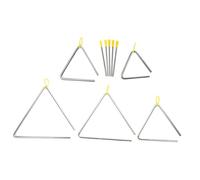 OFFSCH 5 Sets Triangle Percussion Instruments for Strikers Beginner Bells Clear Resonant Sound Educational Musical for Boys Develop Music Interest and Play Together