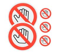 OFFSCH 5 Sheets Adhesive No Touch Sign Labels Caution Decals for Safety Warning Dangerous Equipment Strong Sticky Security Signs for Factory and Construction Site Use