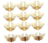 OFFSCH 50 Pcs Square Chocolate Cups for Desserts Creative Gold Double-sided Truffle Wrappers Candy Boxes Mini Cupcake Liners for Weddings Parties and Special Occasions Packaging