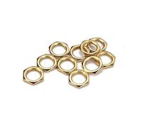 OFFSCH 50pcs 8mm Zinc Alloy Thin Nuts for Instrument Guitar Bass Socket Jack Fine Tooth Gold Nut Set for Guitar Bass Replacement