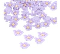 OFFSCH 50pcs Resin Flower Flatback Charms for DIY Floral Decor Lightweight Resin Craft Embellishments Five-petal Purple Flowers for Phone Case Ornament and Hairpin Charm