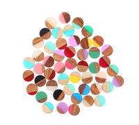 OFFSCH 50Pcs Resin Wood Earring Pendants Assorted Color Round Slices Lightweight Smooth Jewelry Accessories DIY Crafting for Necklace Earrings Making