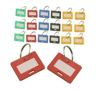 OFFSCH 50pcs Round Key Tags for Keys and Luggage, Plastic and Metal Numbered Keychain Label Tags with Enhanced Security, for Home and Office Organisation Random Color