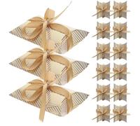 OFFSCH 50pcs Small Pillow Candy Boxes with Gold Ribbon DIY Paper Boxes for Wedding Bridal Shower Christmas Party Favors Lightweight and Easy to Carry