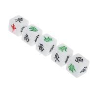 OFFSCH 5pcs Acrylic Mahjong Dice with Southeast Northwest East Wind Direction for Party Games Lightweight Portable Board Game Accessories with Rounded Corners for Home and Entertainment