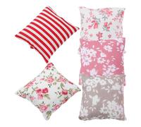 OFFSCH 5pcs Dollhouse Miniature Pillows Set, Flower Print Decorative Cushions for Dollhouse Sofa Bed, Adorable Wear-resistant Mini Pillows for Doll Mini House Décor and Tabletop