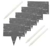 OFFSCH 5pcs Erasable Cheese Marker Chalkboard Labels with Soapstone Chalk Pens for Parties and Dinners Reusable Food Labels for Cheese Meat and Buffet Identification
