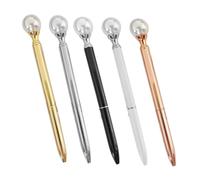 OFFSCH 5pcs Fancy Pearl Metal Ballpoint Pens with Ergonomic Design Smooth Ink Flow for Women Office School Creative Writing Accessories